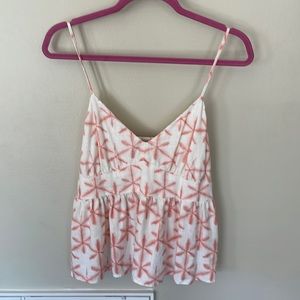 Pink and white tank top